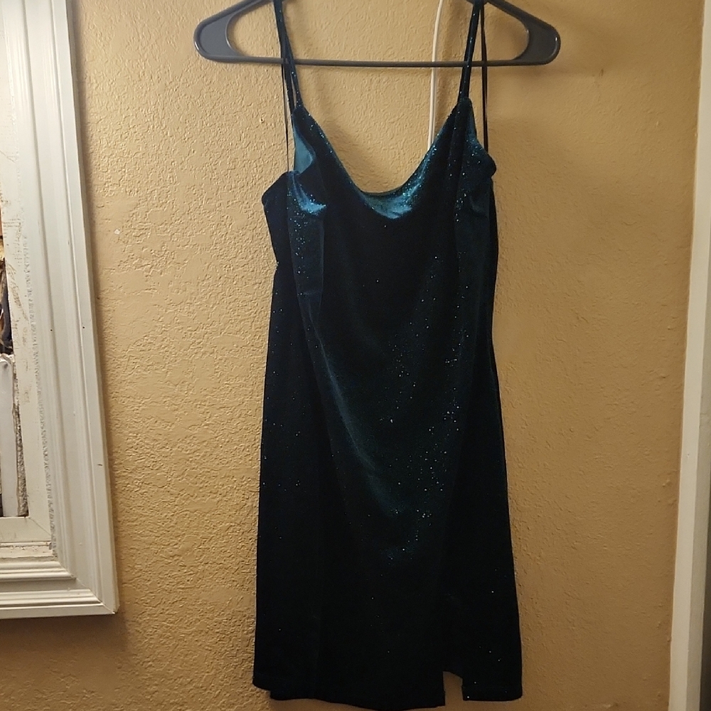 Windsor Black and Teal Mini Dress